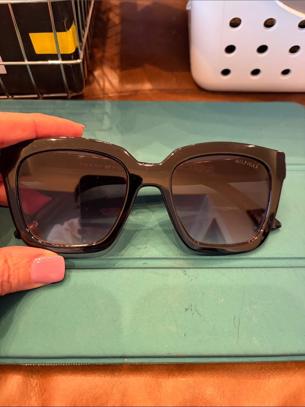 Tommy Hilfiger Black Oversized Square Women's Sunglasses